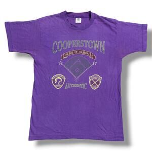 Vintage 90s Cooperstown Baseball Hall of Fame Tee Shirt Single Stitch MLB Sz M